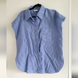 Sandro Paris Blue Stripe Button Down